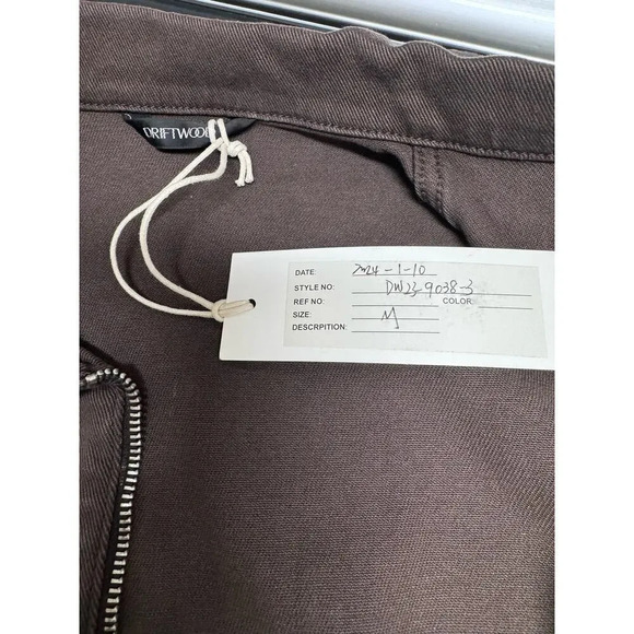 Driftwood NWT Brown Denim Jacket Size Small Elastic Waist Button Up - Picture 4 of 5